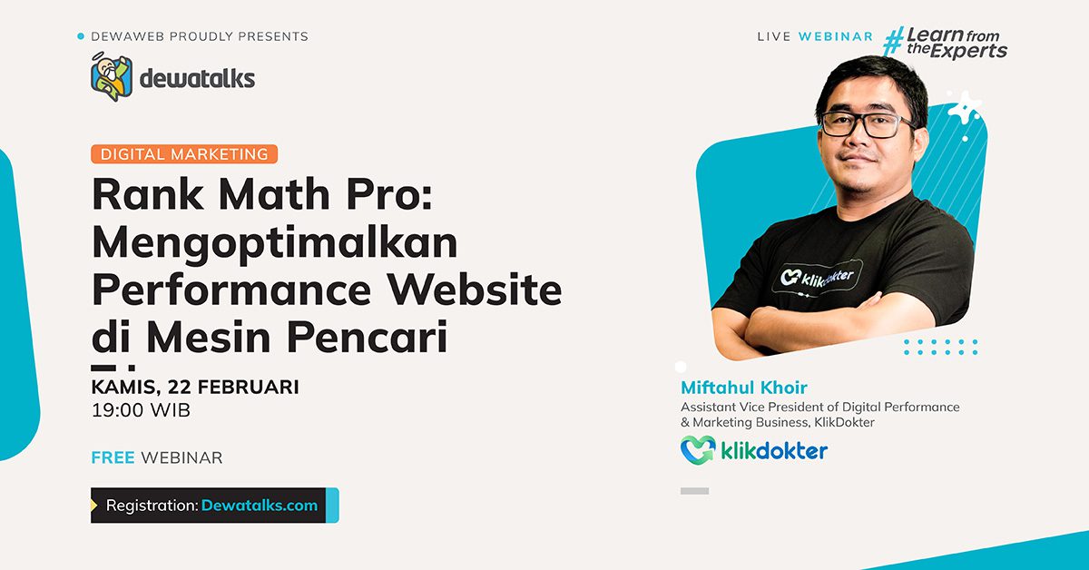 Dewatalks Webinar: Rank Math Pro: Mengoptimalkan Performance Website di Mesin Pencari